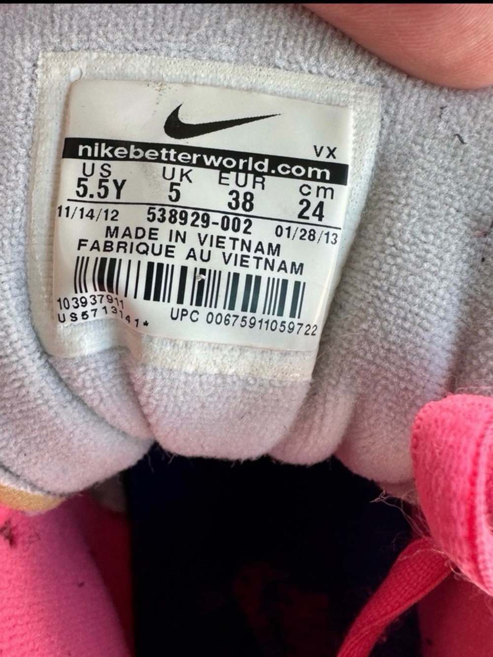 Nike Air Diamond Turf Football Turf Shoes Grey Hyper Pink Royal Blue 5.5Y - Picture 6 of 8
